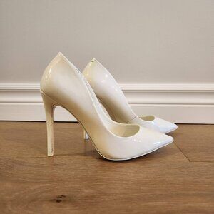 Aldo White Patent Pointy Heels